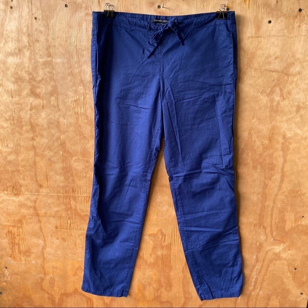 Hannes Roether Tie Waist Pull On Cotton Pants